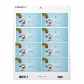 Keukenkat in een rode kerstbak etiket (Full Sheet)