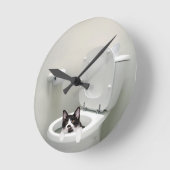 Keukenkat in toiletbak ronde klok (Hoek)