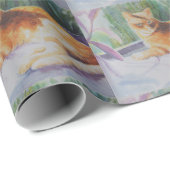 Keukenkat in venster cadeaupapier (Rol Hoek)