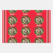 Keukenkat kerstfoto's en snoepriet 3 inpakpapier vel (Voorkant 2)