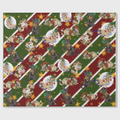 Keukenkat kerstpapier cadeaupapier (Vlak)