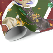 Keukenkat kerstpapier cadeaupapier (Rol Hoek)