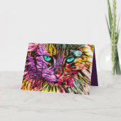 Keukenkat laat kleurrijk kunststofontwerp over bedankkaart (Voorkant)