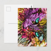 Keukenkat laat kleurrijk kunststofontwerp over briefkaart (Voorkant / Achterkant)