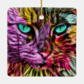 Keukenkat laat kleurrijk kunststofontwerp over keramisch ornament (Achterkant)