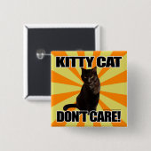 Keukenkat maakt het niet uit vierkante button 5,1 cm (Voorkant /achterkant)