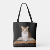 Keukenkat met boeken tote bag (Achterkant)