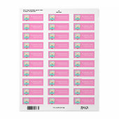 Keukenkat met cupcake Adresetiketten d1 Etiket (Full Sheet)