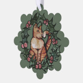 Keukenkat met kerstmis Feestdagen Ornament Kaart (Links)