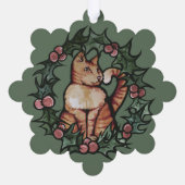 Keukenkat met kerstmis Feestdagen Ornament Kaart (Achterkant)