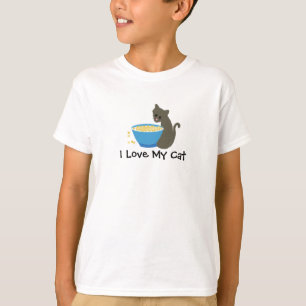 Keukenkat met voedseldesh t-shirt