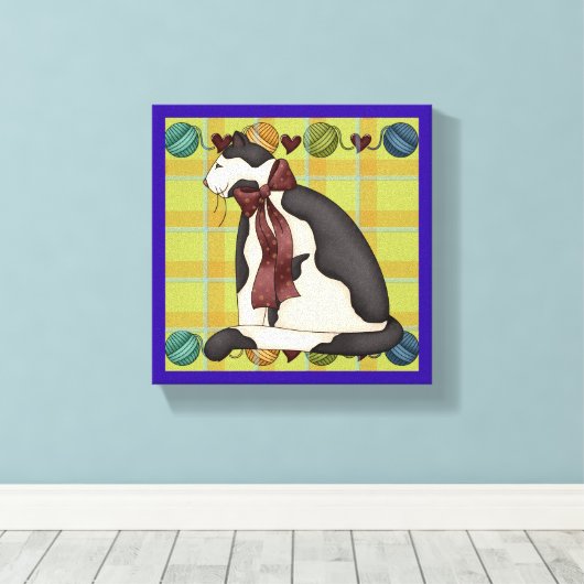 Keukenkat op beton canvas afdruk (Insitu (Houten vloer))