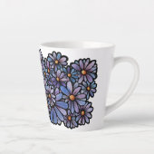 Keukenkat Paarse Daisies Gray Cat Gray Cats Latte Mok (Rechts)