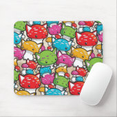 Keukenkat-paddenstoelpatroon Muismat (Met muis)