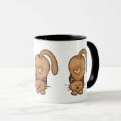 Keukenkat van Cute Brown met hart Mok (Voorkant rechts)