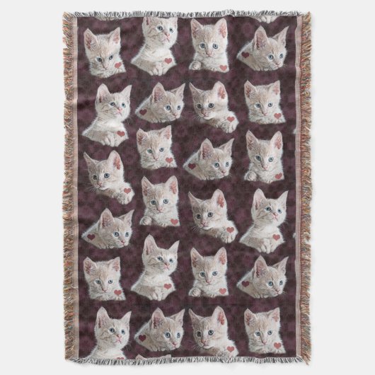 Keukenkat ziet er uit naar een patroon met hartsac deken (Voorkant Verticaal)