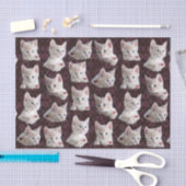 Keukenkat ziet er uit naar een patroon met hartsac tissuepapier (Craft)