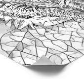 Keukenkat zittend voorzitter Abstracte kunstkleuri Poster (Hoek)