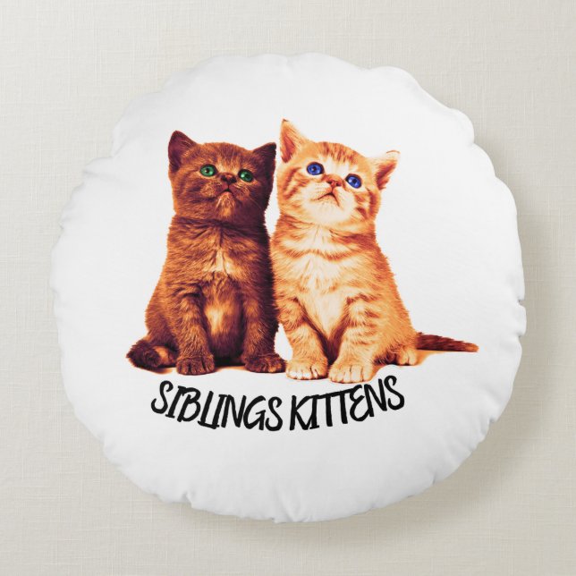 Keukenkatjes, twee schattige katten rond Pillow Kussen (Voorkant)