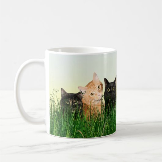 Keukenkatten in het gras koffiemok (Links)