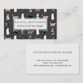 Keukenkatten in Roos Gold en zwarte en witte marme Visitekaartje (Voorkant / Achterkant)