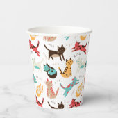 Keukenkatten over de hele wereld papieren bekers (Achterkant)