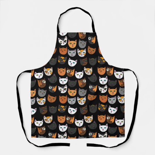 Keukenkatten overal patroon schort (Voorkant)