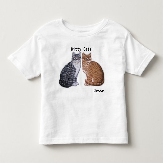 Keukenkatten T shirt Kinder JOUW NAAM Kitten (Voorkant)