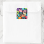 Keukenkatten Vierkante Sticker (Tas)