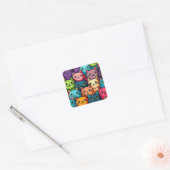Keukenkatten Vierkante Sticker (Envelop)