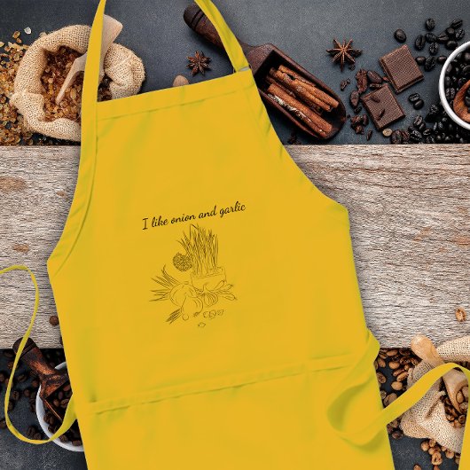 Keukenkeuken van uien en knoflook schort voor volw