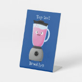 Keukenkeukenapparaat cartoon voor fijne voedselble reclamebord met voetstuk (Voorkant)