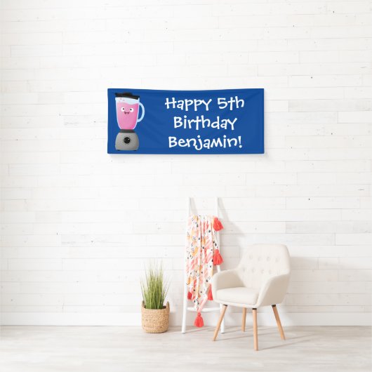 Keukenkeukenapparaat cartoon voor fijne voedselble spandoek (Insitu)