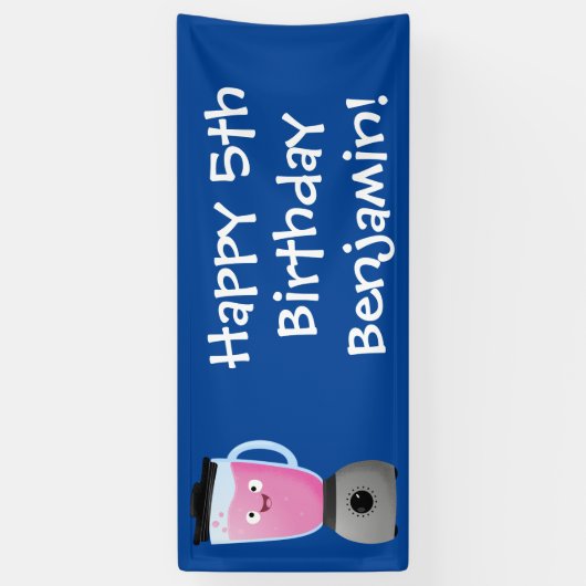 Keukenkeukenapparaat cartoon voor fijne voedselble spandoek (Verticaal)