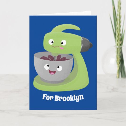 Keukenkeukenapparaat voor cute-taart cartoon kaart (Voorkant)