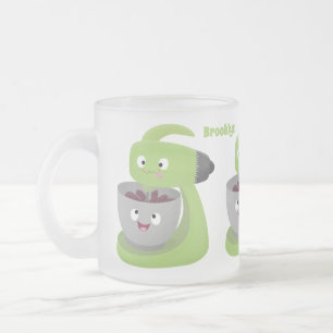Keukenkeukenapparaat voor cute-taart cartoon matglas koffiemok