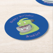 Keukenkeukenapparaat voor cute-taart cartoon ronde kartonnen onderzetter (Gebogen)