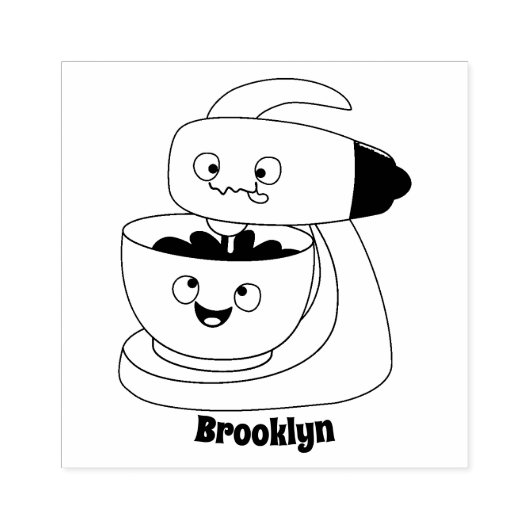 Keukenkeukenapparaat voor cute-taart cartoon rubberstempel (Afrduk)