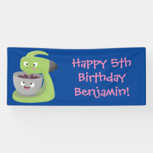 Keukenkeukenapparaat voor cute-taart cartoon spandoek