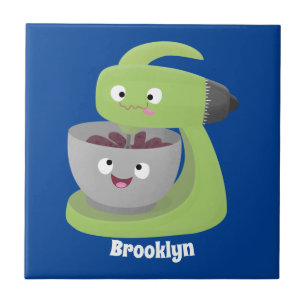 Keukenkeukenapparaat voor cute-taart cartoon tegeltje