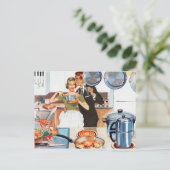 Keukenkeukenbriefkaart voor  kookvrouwtjes feestdagenkaart (Staand voorkant)