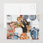 Keukenkeukenbriefkaart voor  kookvrouwtjes feestdagenkaart (Voorkant / Achterkant)