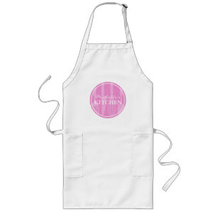 Keukenkeukengerei voor de luidere roze, voor vrouw lang schort
