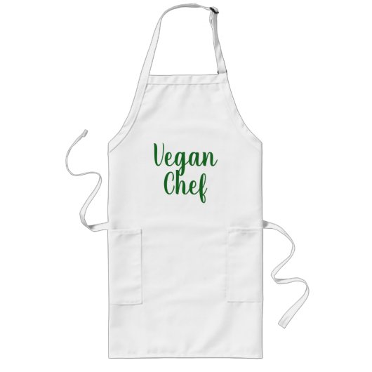 Keukenkeukenschort Vegan chef voor mannen en vrouw Lang Schort (Voorkant)