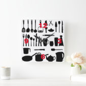 Keukenkeukenwandklok Vierkante Klok (Huis)