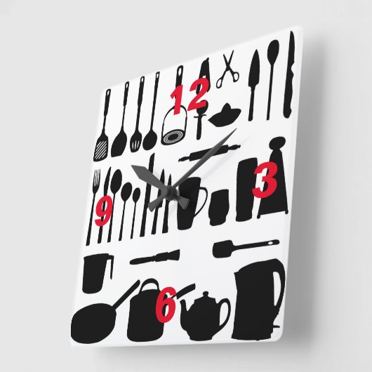 Keukenkeukenwandklok Vierkante Klok (Hoek)