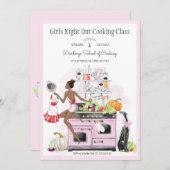 Keukenklas voor meidenavond kaart (Voorkant / Achterkant)