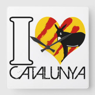 Keukenklok I LOVE CATALUNYA Vierkante Klok