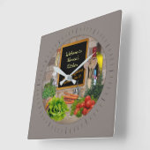 () Keukenklok met jouw naam Vierkante Klok (Hoek)