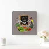 () Keukenklok met jouw naam Vierkante Klok (Huis)